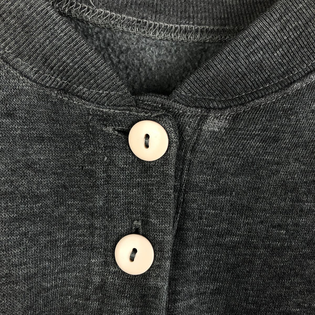Henley neck plain blank sweatshirt, women's size M unclear gray type Vintage Second Hand