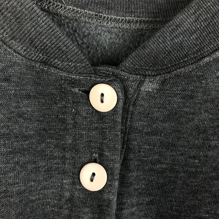 Henley neck plain blank sweatshirt, women's size M unclear gray type Vintage Second Hand