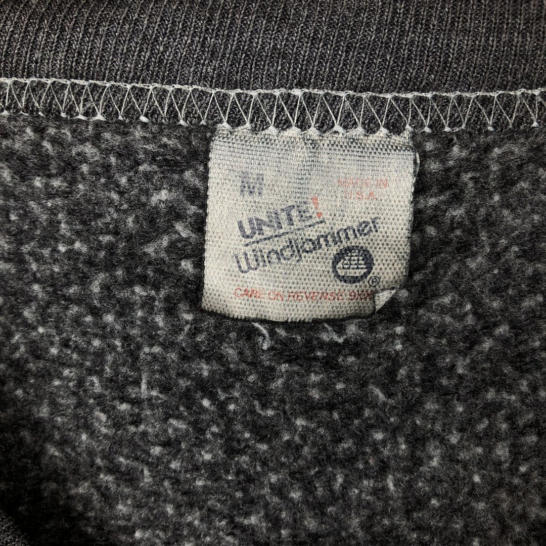 Vintage 90'S UNITE Windjammer plain blank sweatshirt, size M, men's cotton Charcoal Vintage Second Hand