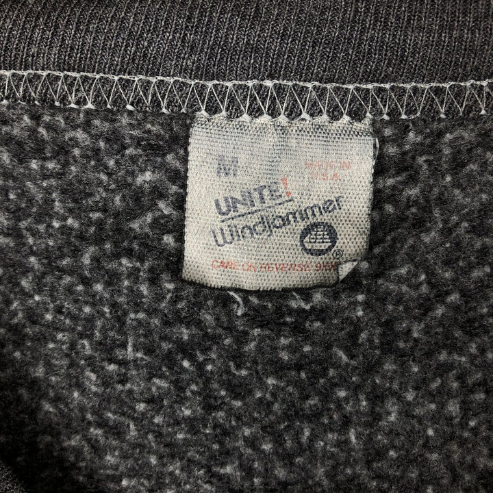 Vintage 90'S UNITE Windjammer plain blank sweatshirt, size M, men's cotton Charcoal Vintage Second Hand
