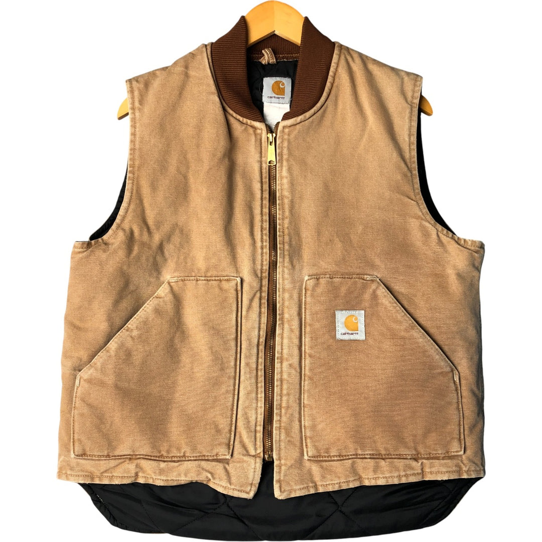 Carhartt Classic Padded Duck Vest, Men's Size L unclear beige type brown Vintage Second Hand