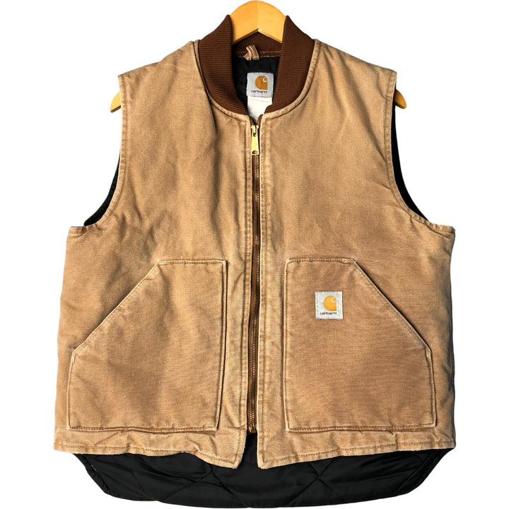 Carhartt Classic Padded Duck Vest, Men's Size L unclear beige type brown Vintage Second Hand