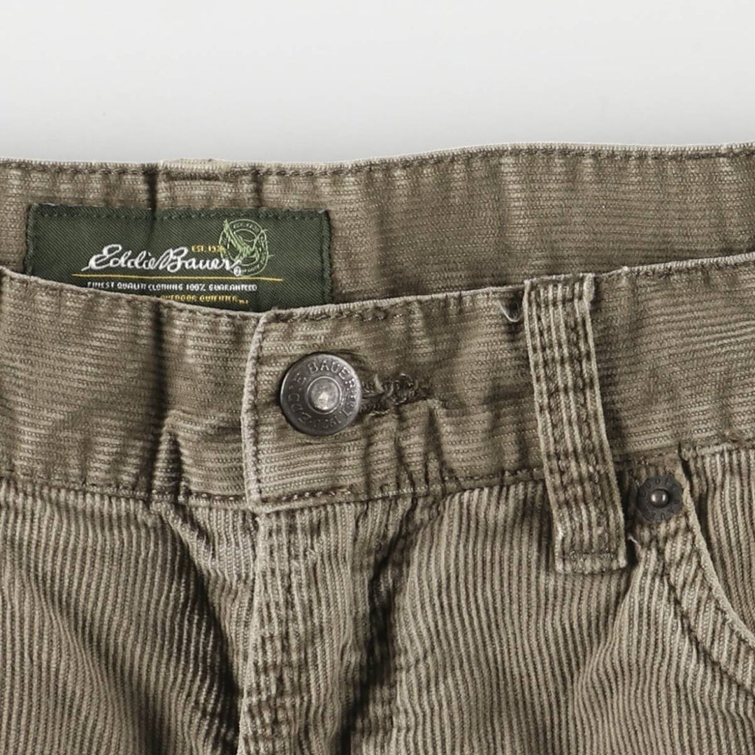 Eddie Bauer Straight Fit Corduroy Pants, Men's, Size 34 cotton Khaki type Vintage Second Hand