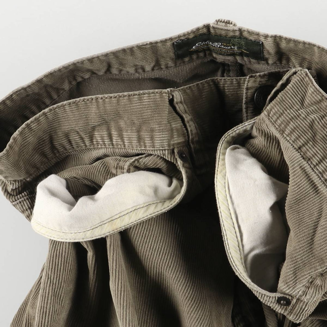 Eddie Bauer Straight Fit Corduroy Pants, Men's, Size 34 cotton Khaki type Vintage Second Hand