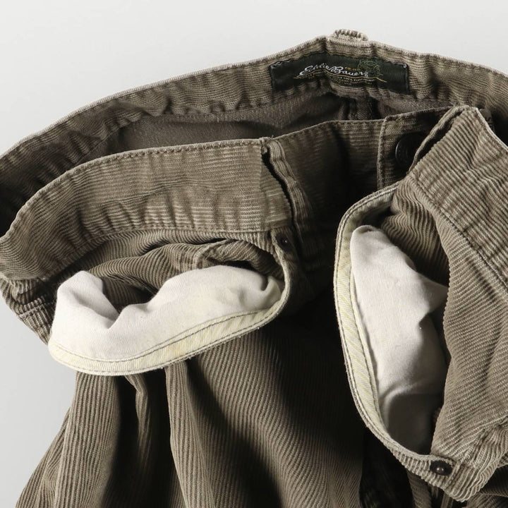 Eddie Bauer Straight Fit Corduroy Pants, Men's, Size 34 cotton Khaki type Vintage Second Hand