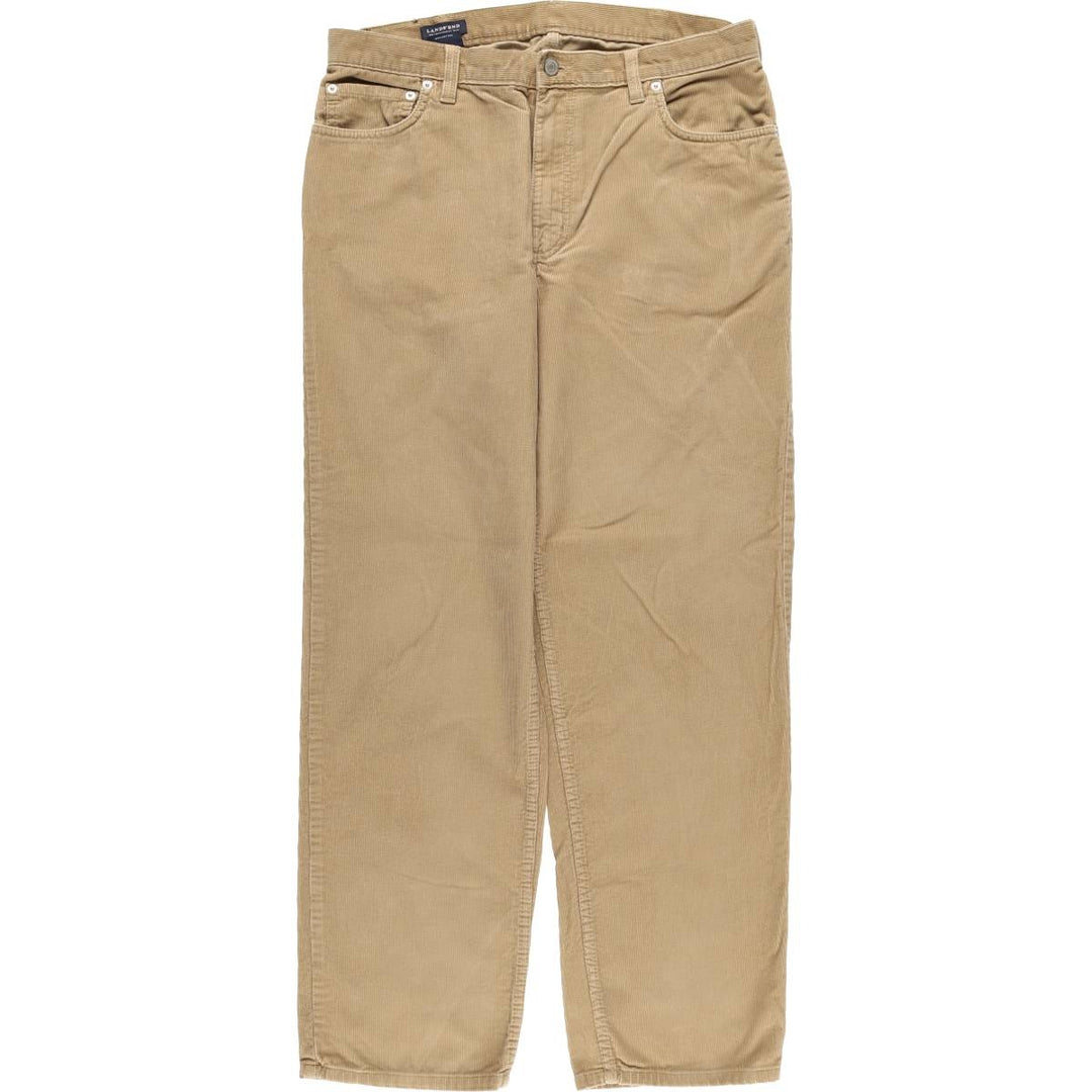 LANDS' END TRADITIONAL FIT Corduroy Pants, Men's, Size 35 cotton Beige type Vintage Second Hand