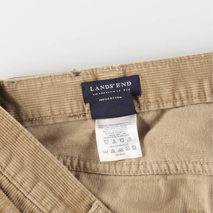 LANDS' END TRADITIONAL FIT Corduroy Pants, Men's, Size 35 cotton Beige type Vintage Second Hand