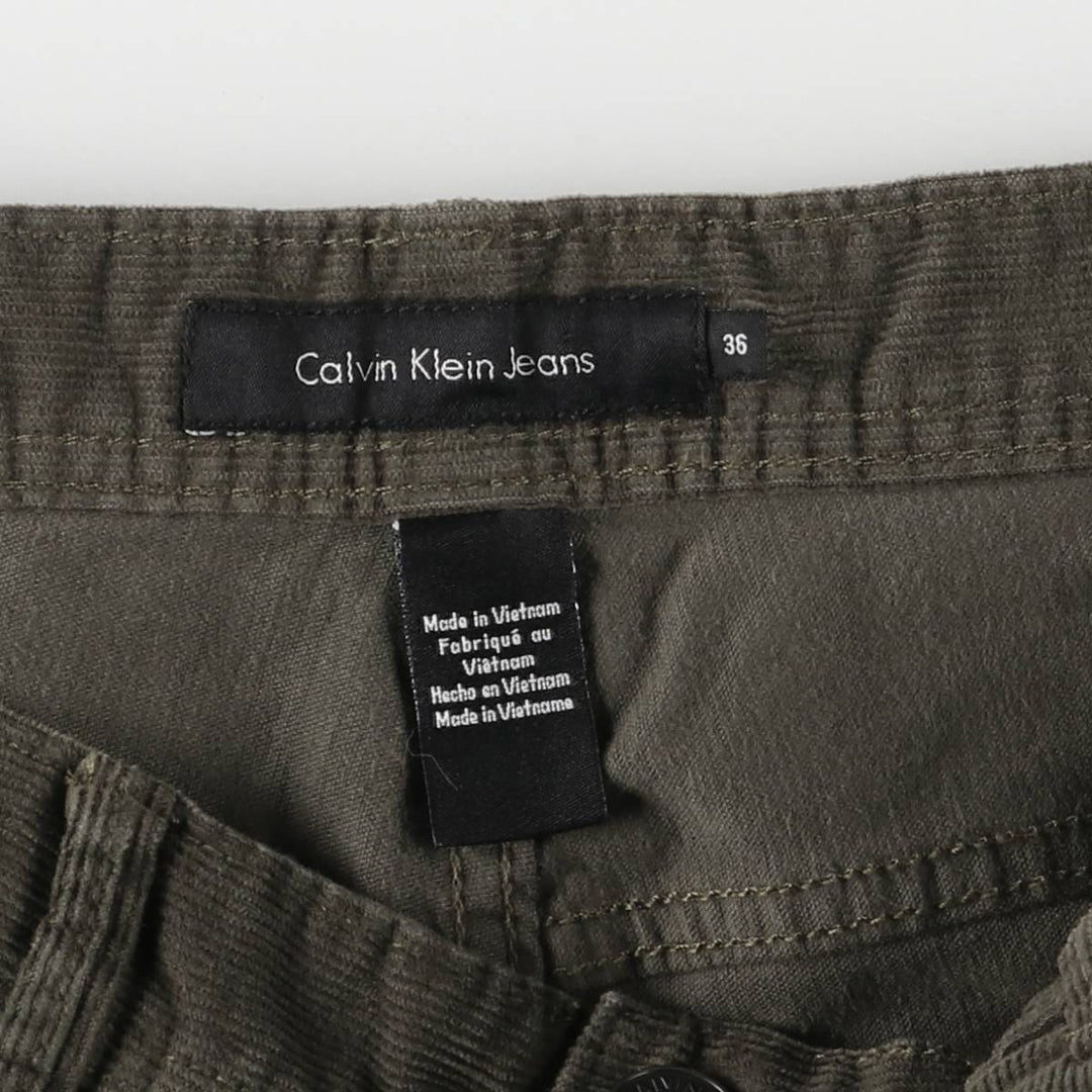 Calvin Klein Jeans corduroy pants, men's size W36 cotton Khaki type Vintage Second Hand