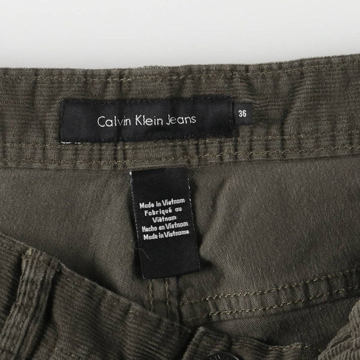 Calvin Klein Jeans corduroy pants, men's size W36 cotton Khaki type Vintage Second Hand