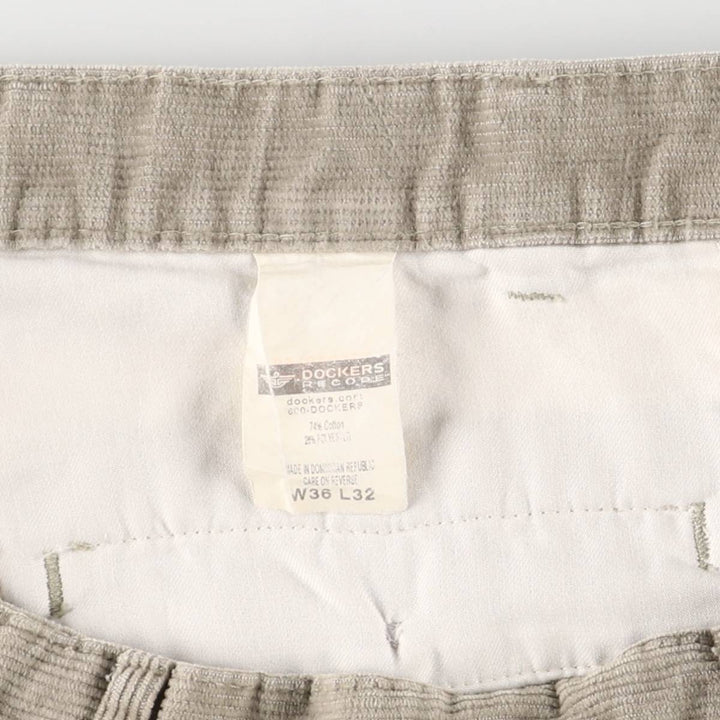 Dockers Recode Two-Pleated Corduroy Pants, Men's, Size W37 cotton Beige type Vintage Second Hand