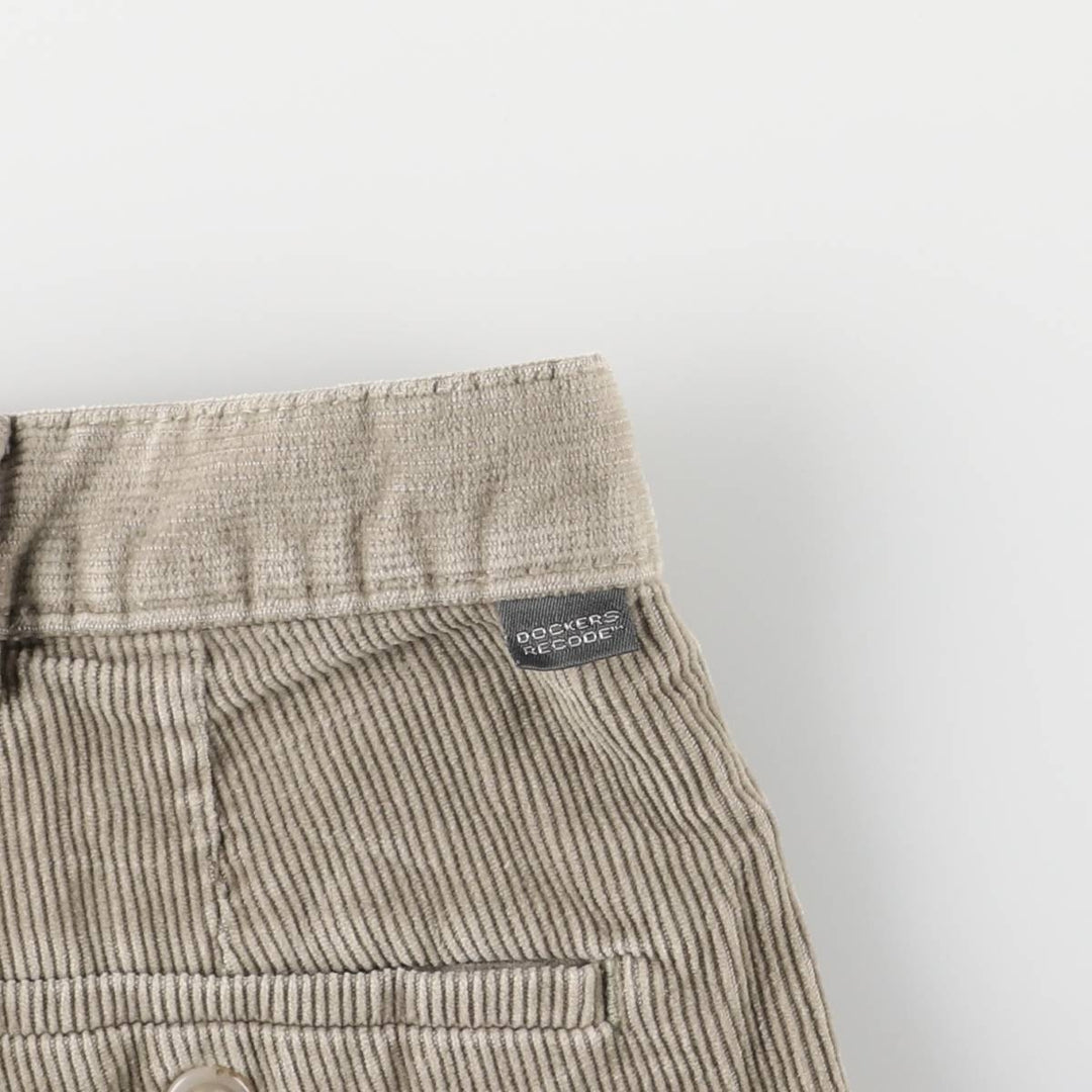 Dockers Recode Two-Pleated Corduroy Pants, Men's, Size W37 cotton Beige type Vintage Second Hand