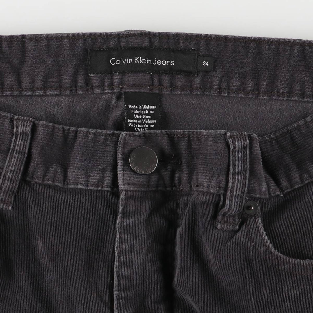 Calvin Klein Jeans corduroy pants for men, size W35 cotton black type Vintage Second Hand