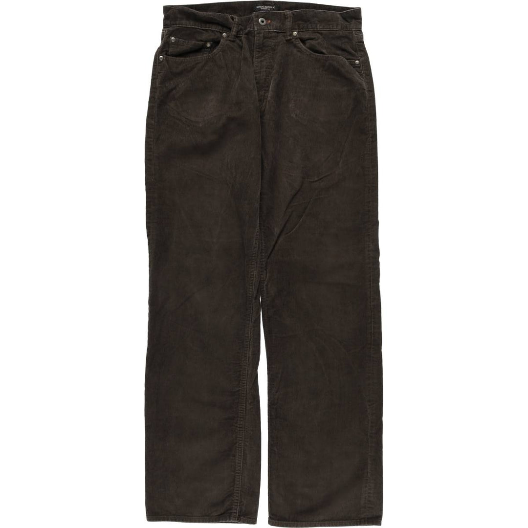 Banana Republic Straight Fit Corduroy Pants, Men's, Size 35 cotton brown type Vintage Second Hand