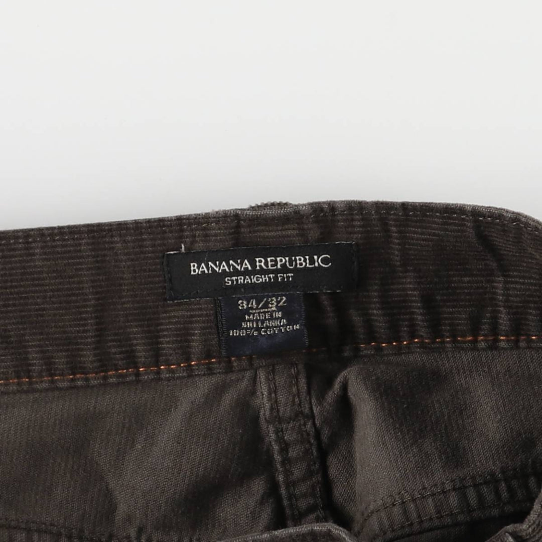 Banana Republic Straight Fit Corduroy Pants, Men's, Size 35 cotton brown type Vintage Second Hand