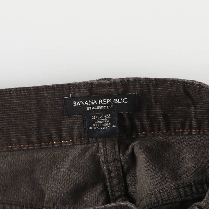 Banana Republic Straight Fit Corduroy Pants, Men's, Size 35 cotton brown type Vintage Second Hand