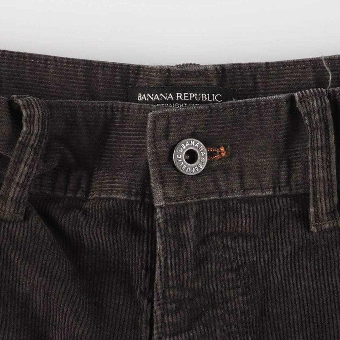 Banana Republic Straight Fit Corduroy Pants, Men's, Size 35 cotton brown type Vintage Second Hand