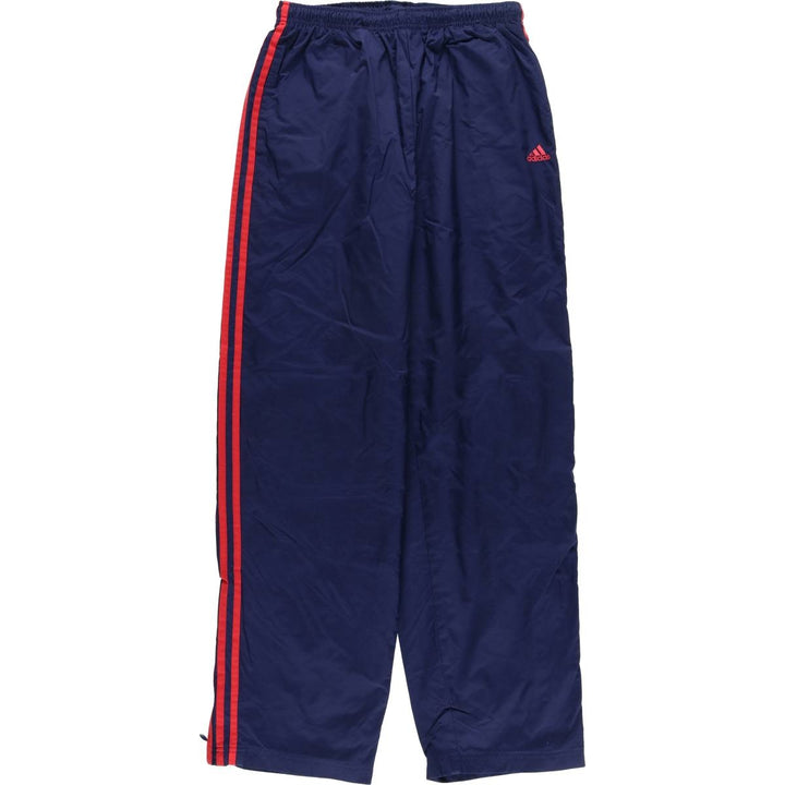 00'S Adidas nylon pants, rustling pants, men's size M Nylon Navy blue Vintage Second Hand