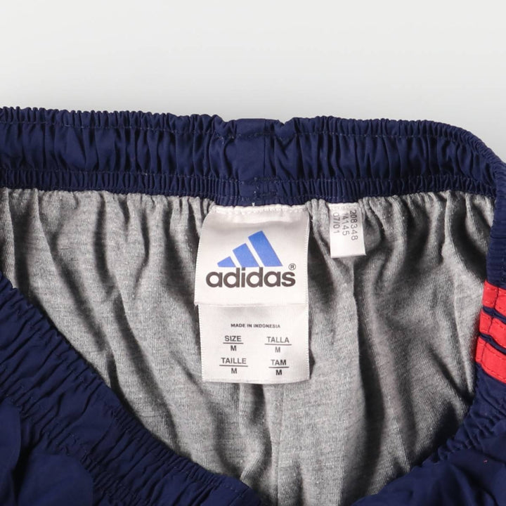 00'S Adidas nylon pants, rustling pants, men's size M Nylon Navy blue Vintage Second Hand