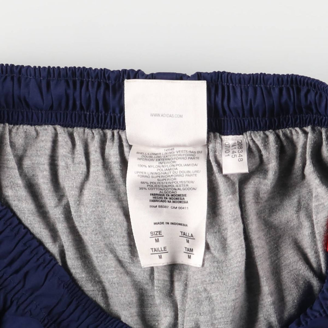 00'S Adidas nylon pants, rustling pants, men's size M Nylon Navy blue Vintage Second Hand