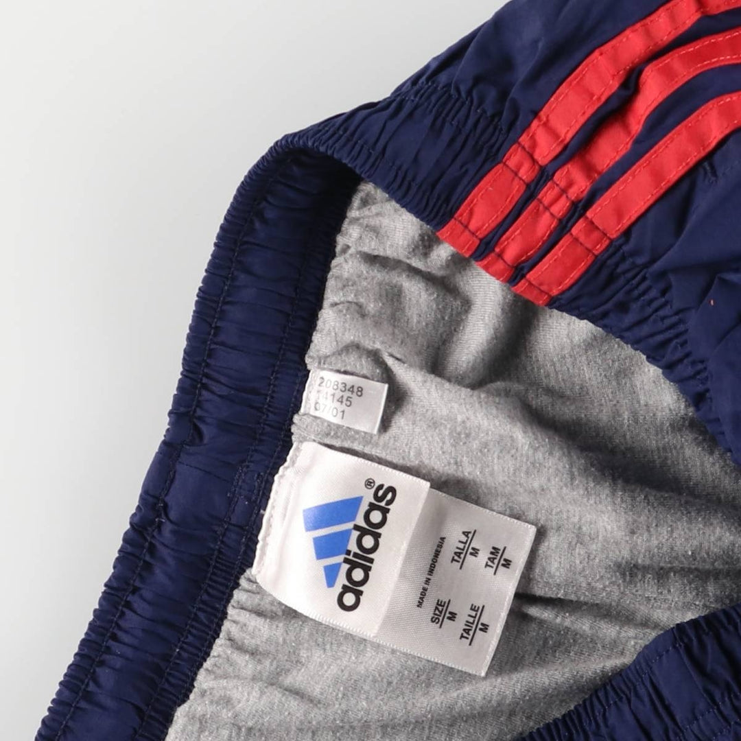 00'S Adidas nylon pants, rustling pants, men's size M Nylon Navy blue Vintage Second Hand