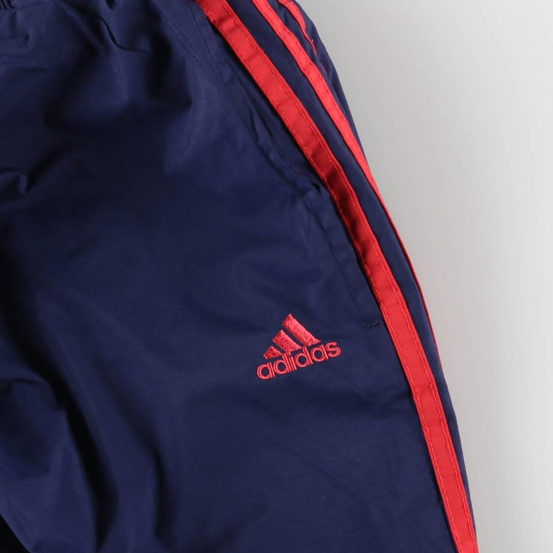 00'S Adidas nylon pants, rustling pants, men's size M Nylon Navy blue Vintage Second Hand
