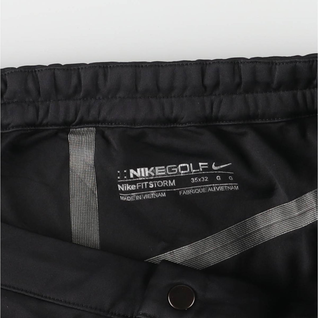 Nike Golf Warm-Up Pants, Nylon, Shaka Shaka Pants, Men's, Size W35 polyester black type Vintage Second Hand