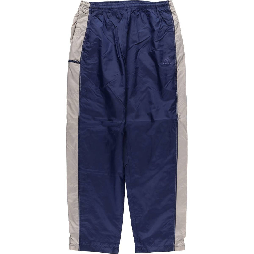00'S Adidas nylon pants, rustling pants, men's size M Nylon Navy blue Vintage Second Hand
