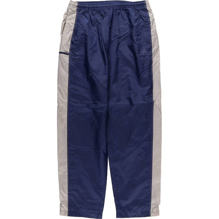 00'S Adidas nylon pants, rustling pants, men's size M Nylon Navy blue Vintage Second Hand