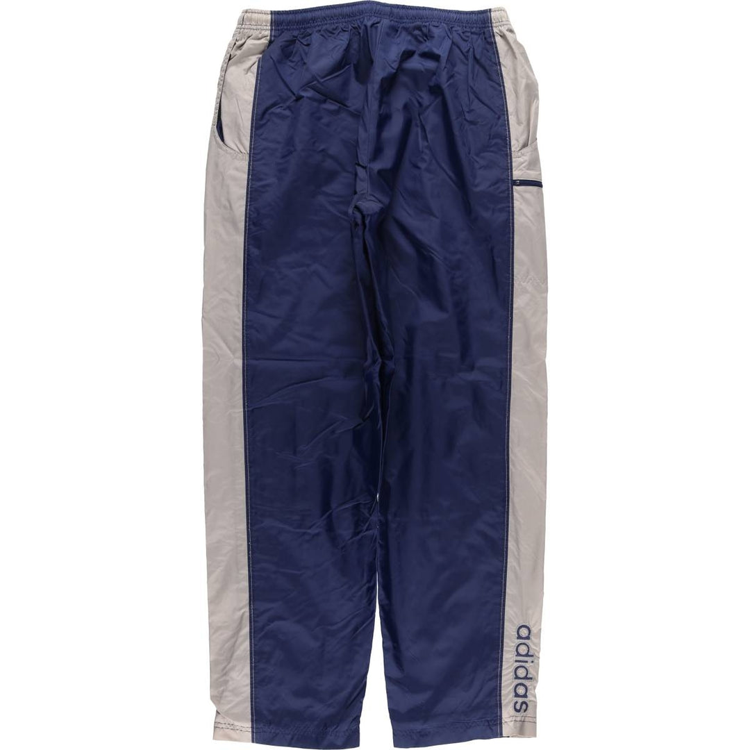 00'S Adidas nylon pants, rustling pants, men's size M Nylon Navy blue Vintage Second Hand