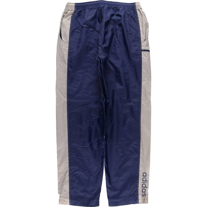 00'S Adidas nylon pants, rustling pants, men's size M Nylon Navy blue Vintage Second Hand
