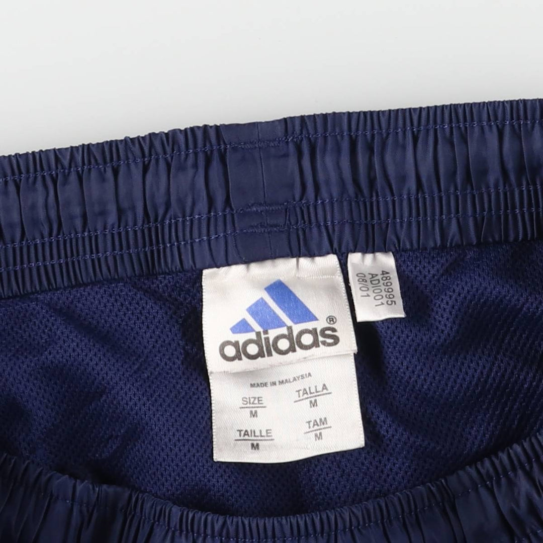 00'S Adidas nylon pants, rustling pants, men's size M Nylon Navy blue Vintage Second Hand