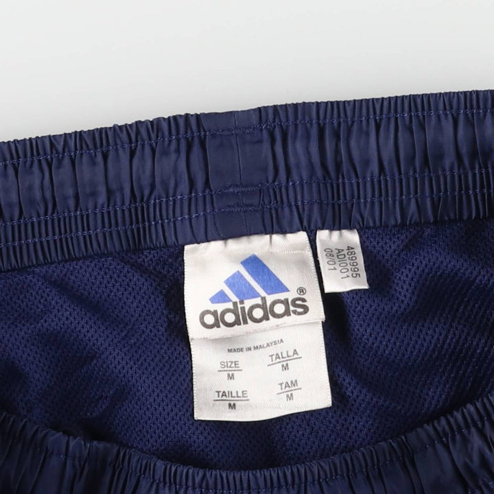 00'S Adidas nylon pants, rustling pants, men's size M Nylon Navy blue Vintage Second Hand