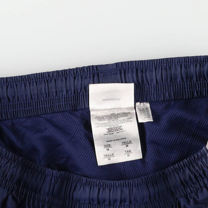 00'S Adidas nylon pants, rustling pants, men's size M Nylon Navy blue Vintage Second Hand