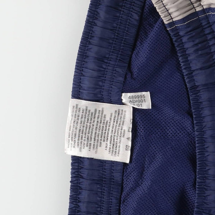 00'S Adidas nylon pants, rustling pants, men's size M Nylon Navy blue Vintage Second Hand