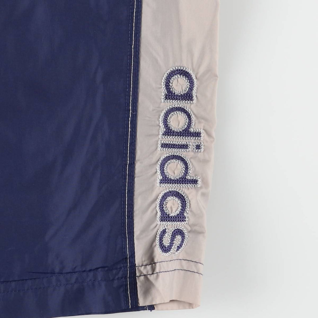 00'S Adidas nylon pants, rustling pants, men's size M Nylon Navy blue Vintage Second Hand