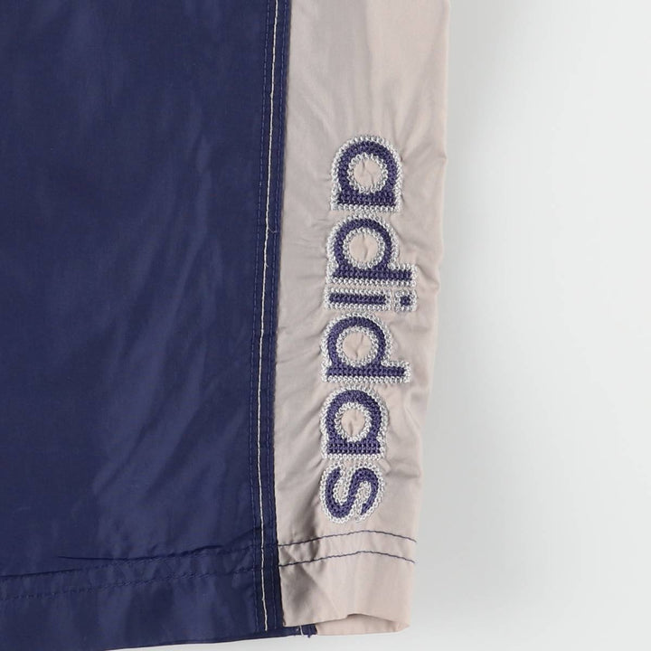 00'S Adidas nylon pants, rustling pants, men's size M Nylon Navy blue Vintage Second Hand