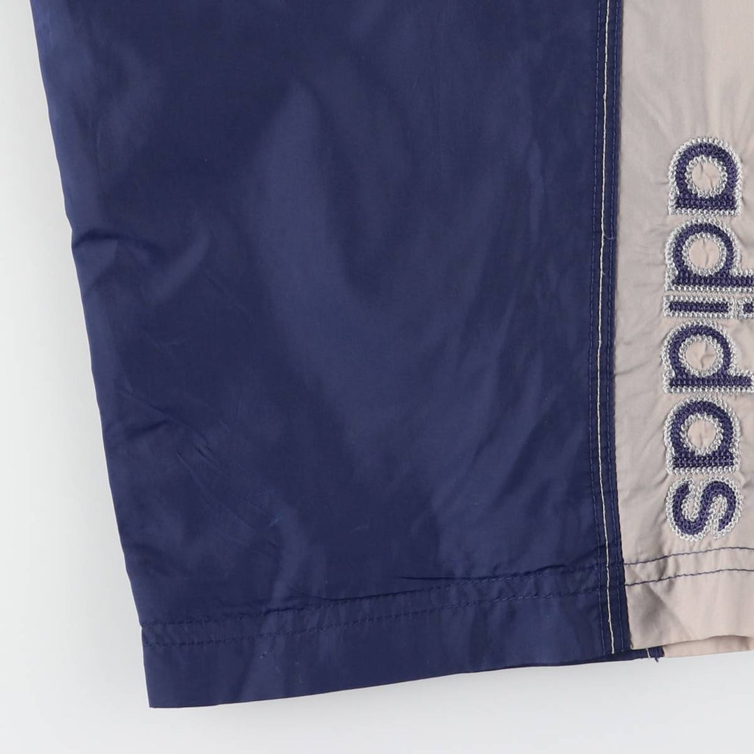 00'S Adidas nylon pants, rustling pants, men's size M Nylon Navy blue Vintage Second Hand