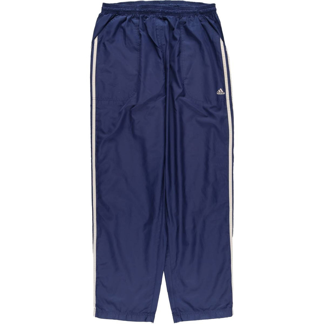 00'S Adidas warm-up pants, nylon pants, rustling pants, men's size L polyester navy blue type Vintage Second Hand