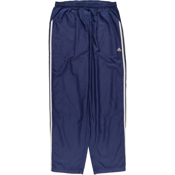 00'S Adidas warm-up pants, nylon pants, rustling pants, men's size L polyester navy blue type Vintage Second Hand