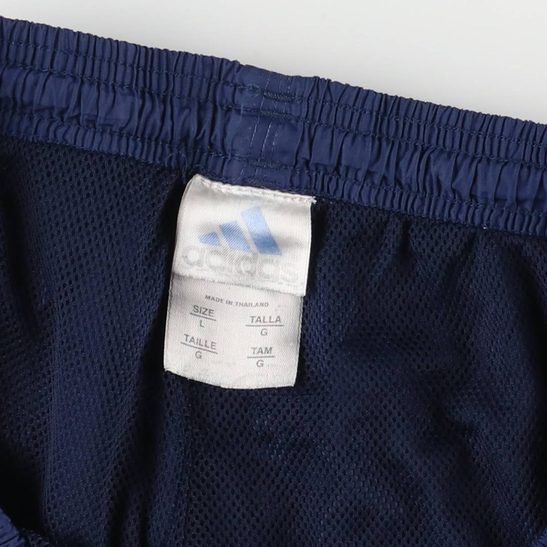 00'S Adidas warm-up pants, nylon pants, rustling pants, men's size L polyester navy blue type Vintage Second Hand