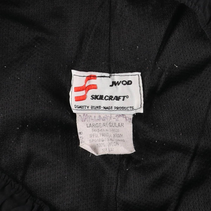 1990'S US Military PFU Training Pants, Nylon, Shaka Shaka Pants, Made in USA, Large Nylon black type Vintage Second Hand