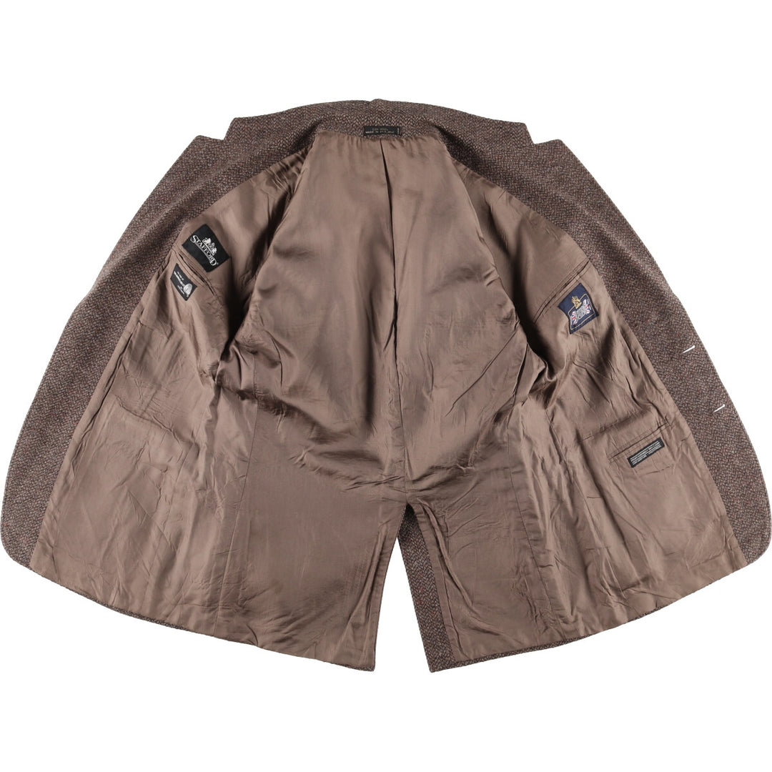 Stafford Color Nep Wool Tailored Jacket, Made in England, Men's Size M wool brown type Vintage Second Hand