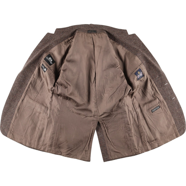 Stafford Color Nep Wool Tailored Jacket, Made in England, Men's Size M wool brown type Vintage Second Hand