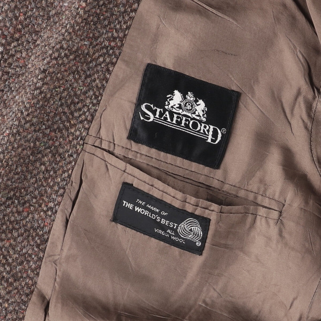 Stafford Color Nep Wool Tailored Jacket, Made in England, Men's Size M wool brown type Vintage Second Hand