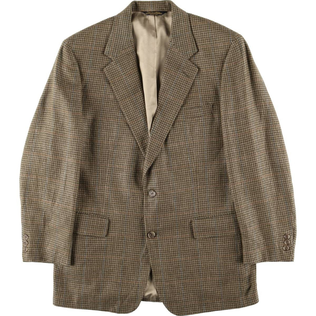 Brooks Brothers BROOKSGATE Check Pattern Houndstooth Pattern Tailored Jacket, Made in USA, Men's Size Medium unclear Beige type Vintage Second Hand