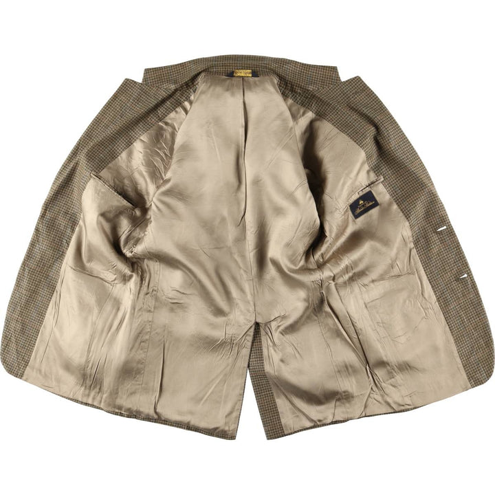 Brooks Brothers BROOKSGATE Check Pattern Houndstooth Pattern Tailored Jacket, Made in USA, Men's Size Medium unclear Beige type Vintage Second Hand