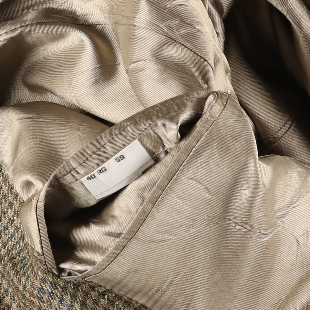 Brooks Brothers BROOKSGATE Check Pattern Houndstooth Pattern Tailored Jacket, Made in USA, Men's Size Medium unclear Beige type Vintage Second Hand
