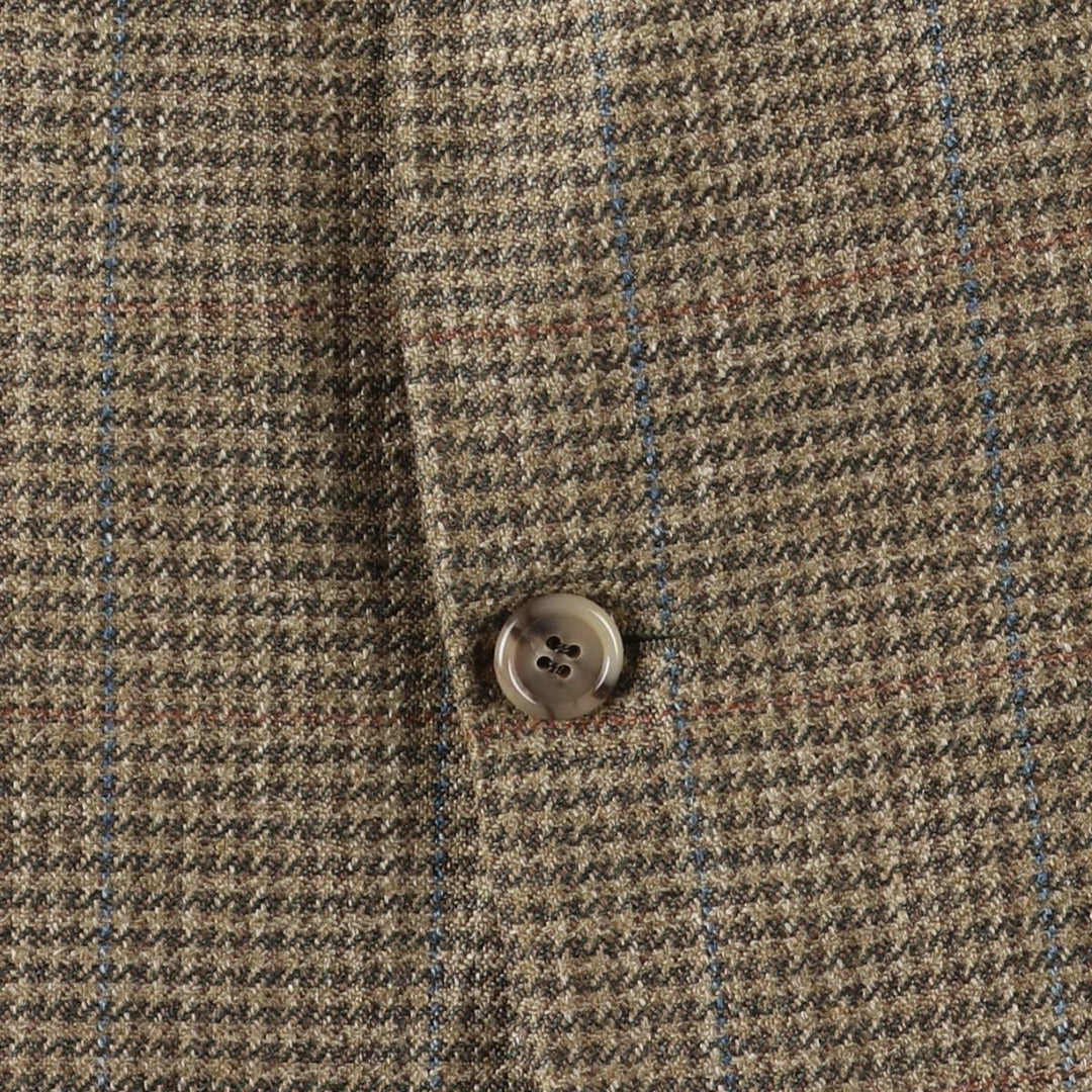 Brooks Brothers BROOKSGATE Check Pattern Houndstooth Pattern Tailored Jacket, Made in USA, Men's Size Medium unclear Beige type Vintage Second Hand