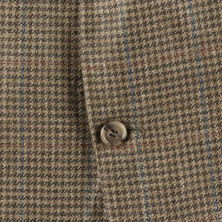 Brooks Brothers BROOKSGATE Check Pattern Houndstooth Pattern Tailored Jacket, Made in USA, Men's Size Medium unclear Beige type Vintage Second Hand