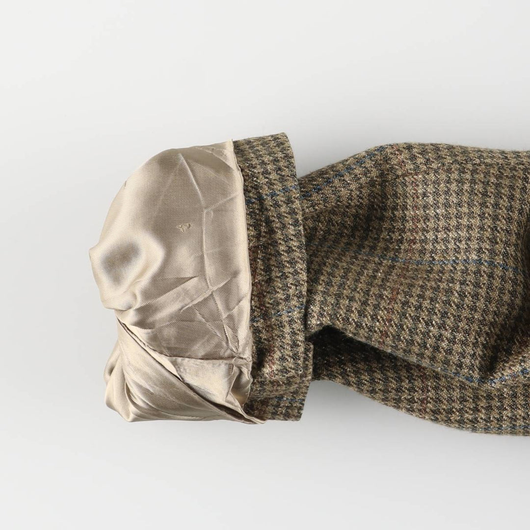 Brooks Brothers BROOKSGATE Check Pattern Houndstooth Pattern Tailored Jacket, Made in USA, Men's Size Medium unclear Beige type Vintage Second Hand